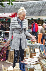 An eccentric-looking stallholder